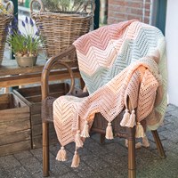Brede Zigzag deken roze Haakpakket