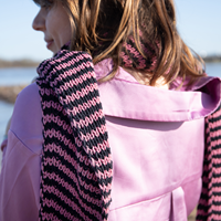 Strepen Sjaal Breipakket 001 Black & Pink-3