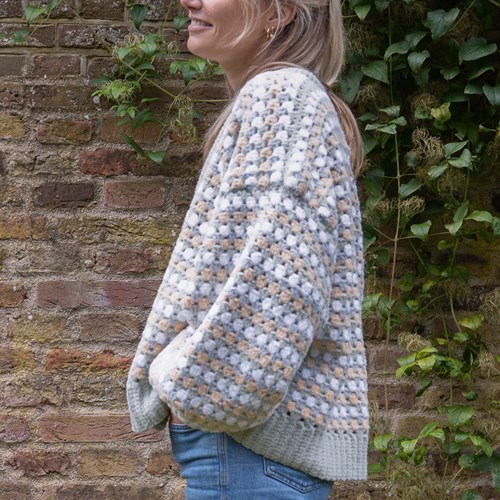 Felt-it Granny Stripe vest Haakpakket 020 Misty Grey s/m-3