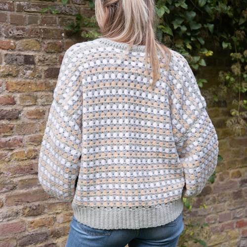 Felt-it Granny Stripe vest Haakpakket 020 Misty Grey l/xl-2