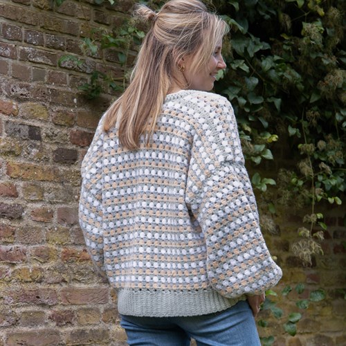 Felt-it Granny Stripe vest Haakpakket 020 Misty Grey s/m-2