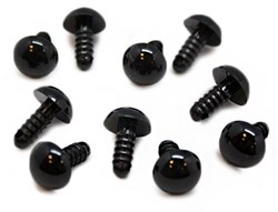 Veiligheidsogen Zwart 6 mm 5 paar