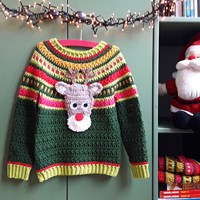 Haakpatroon Kersttrui, muts en sjaal-3