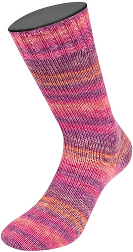 Lana Grossa Meilenweit 100 Seta Piano 3613 Oranje/blauwviolet/roze/aardbei/zalmroze-2