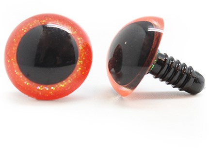 Plastic veiligheidsogen sparkle 003 Oranje 14mm