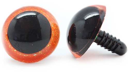 Plastic Veiligheidsogen Sparkle Oranje (per paar) 24mm