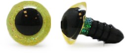 Plastic Veiligheidsogen Sparkle Geel (per paar) 8mm