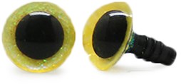 Plastic Veiligheidsogen Sparkle Geel (per paar) 9mm