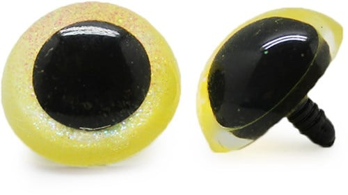 Plastic Veiligheidsogen Sparkle Geel (per paar) 30mm