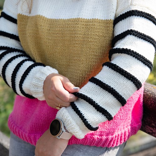 Striped Jumper Color Block Super Amazing Garen- en Haakpakket