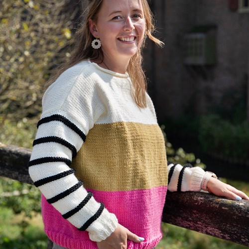 Striped Jumper Color Block Super Amazing Garen- en Haakpakket