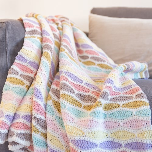 Yarn and Colors Stripy Waves Blanket Haakpakket 005 Clay-2