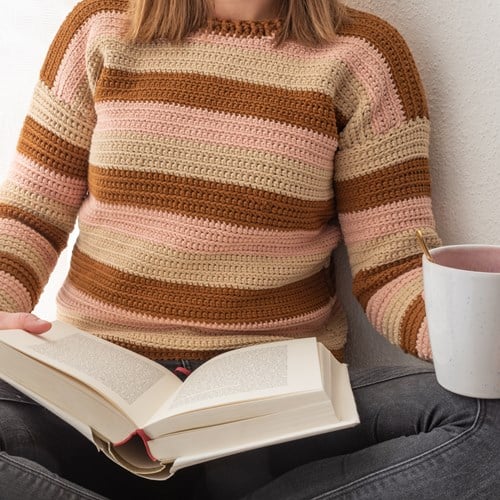 Yarn and Colors Sunset Stripes Pullover Haakpakket 2 Satay XXL