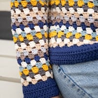 Granny Stripe Sweater Haakpakket Boord Blauw S/M-2