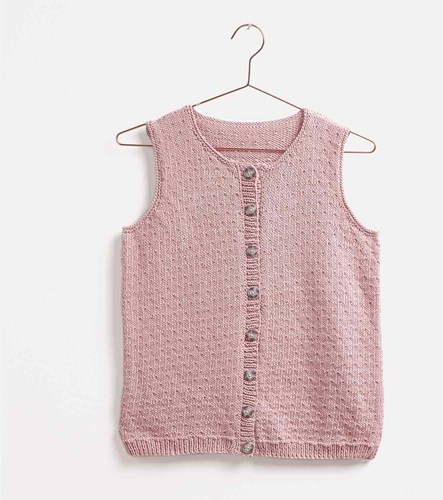 Organic Cotton DK Mouwloos Vestje Breipakket 50/52 Smokey Pink