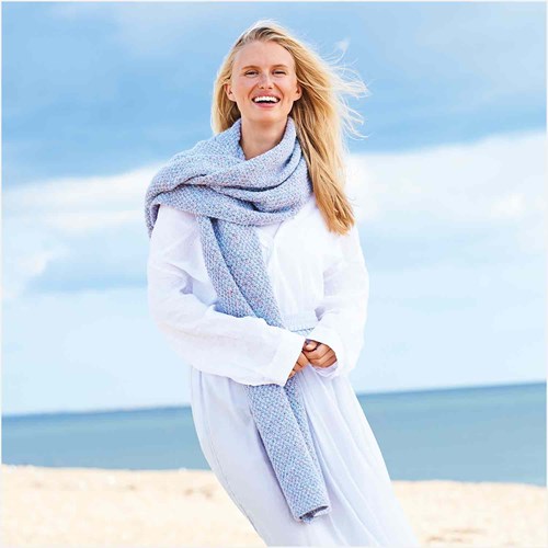 Flecky Fleece Omslagdoek Breipakket Aqua
