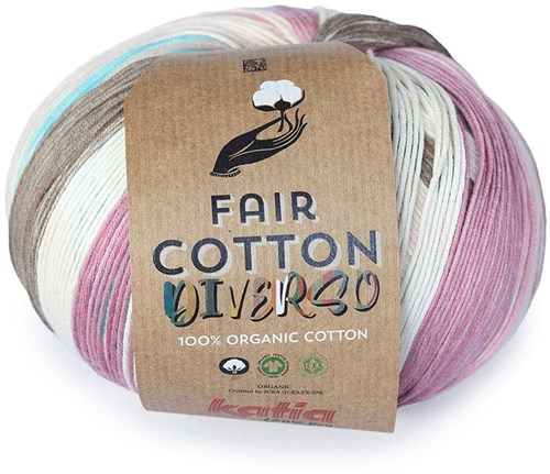 Katia Fair Cotton Diverso 403 Paars-Kauwgom roze-Olieverf