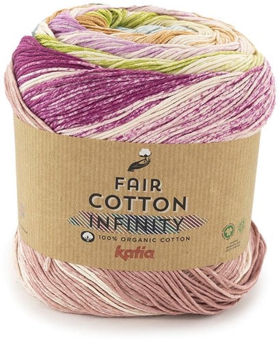 Katia Fair Cotton Infinity 108 Lila-Pistache-Blauw
