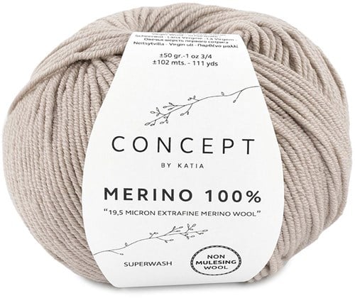 Katia Merino 100% 040 Steen grijs