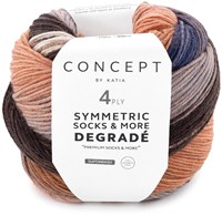 Katia Symmetric Socks & More - Degradé 084 Bruin-Oranje-Blauw