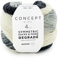 Katia Symmetric Socks & More - Degradé 050 Wit-Zwart