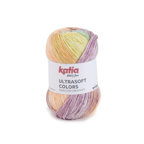 Katia Ultrasoft Colors 205 Citroengeel-Oranje-Paars
