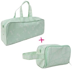 Wolplein Breitas en Haaketui Set 2 Mint Flowers/Mint Stripes