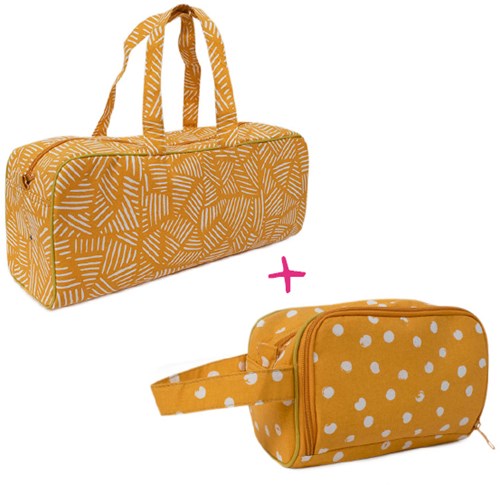 Wolplein Breitas en Haaketui Set 1 Mustard Stripes/Mustard Dots