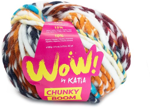 Katia WOW - Chunky Boom 301 Karamel-Bruin-Blauw-Rood