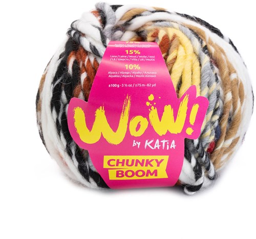 Katia WOW - Chunky Boom 303 Bruin-Rood-Zwart