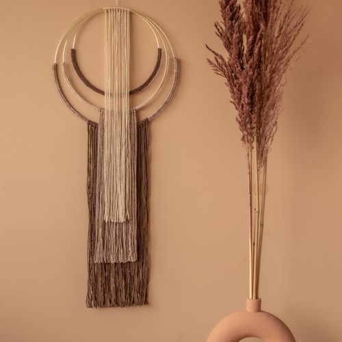 Macramé Patroon Yarn and Colors Wrapped up Wall Hanging-3
