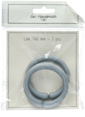 Go Handmade Schakel Ring Grey / Blue-2