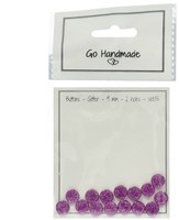 Go Handmade Glitter Knopen Roze 9mm (15 stuks)