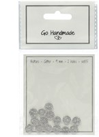 Go Handmade Glitter Knopen Zilver 9mm (15 stuks)