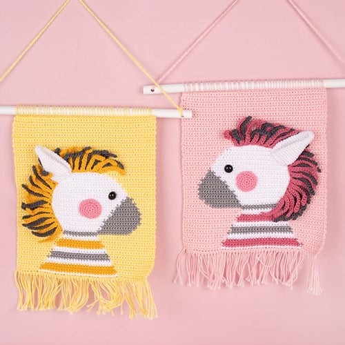 Zebra Ziva en Zara Wandhangers Haakpakket-3