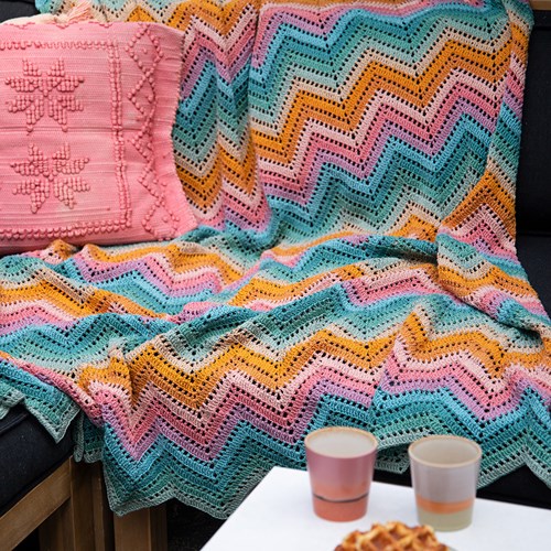 Haakpatroon 10 Kleuren Zigzag Deken-3