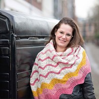 Zijwaartse Chevron Sjaal Garenpakket À la Sascha 2 Groen/Oker-2